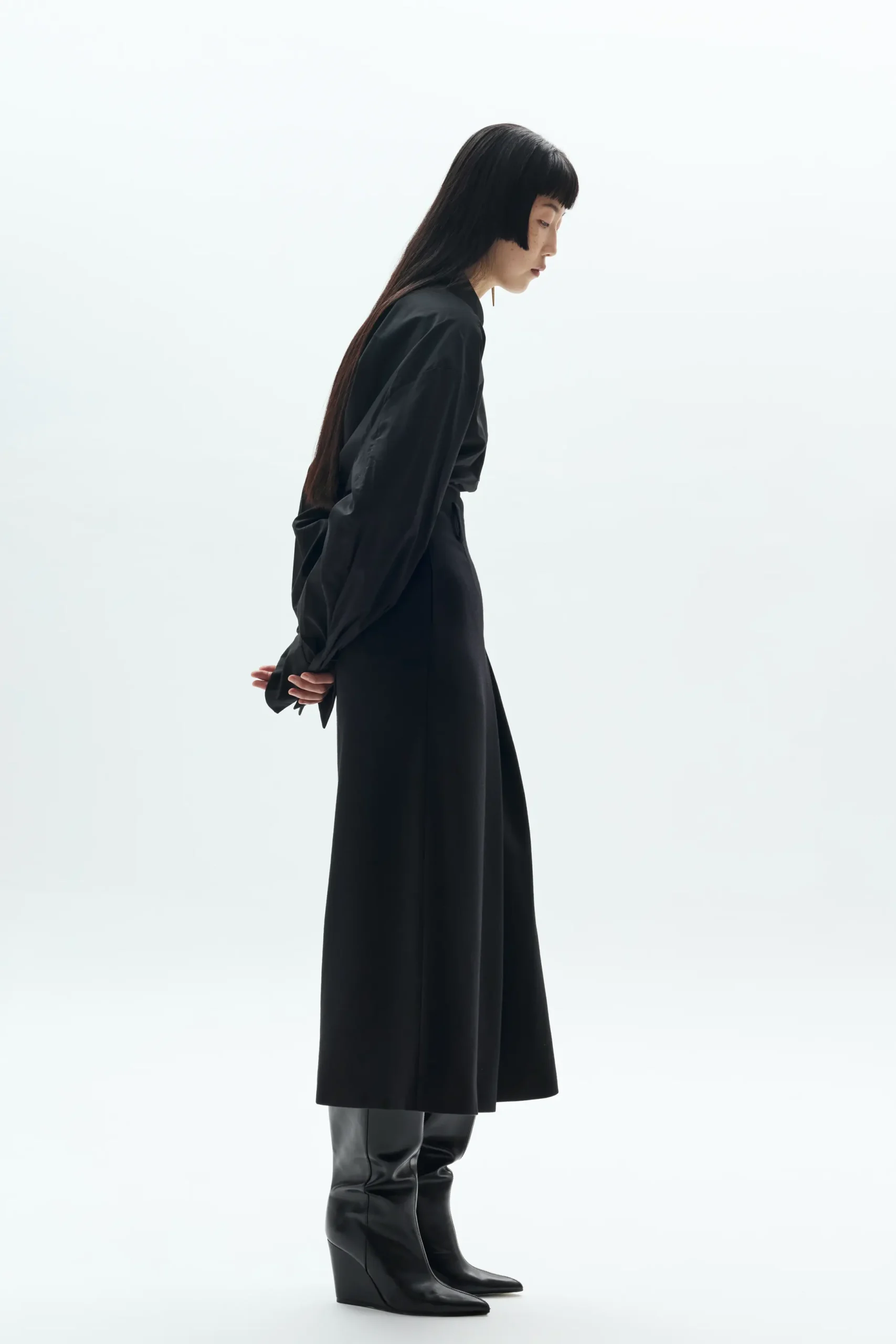 High-Waisted Column Skirt